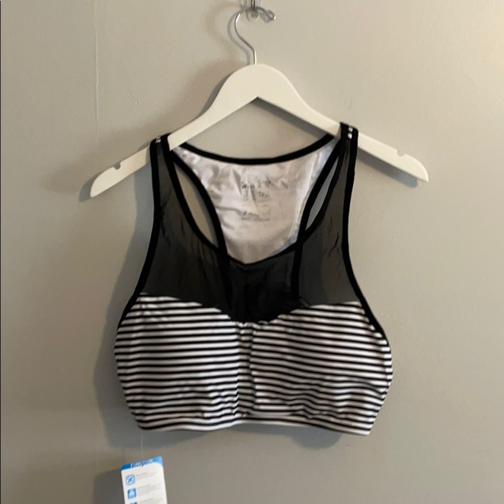 Black and white striped Swimsuit Top